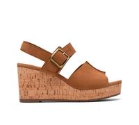 Clarks Women's Sabina Dream Tan Suede Wedge Sandals in Brown | Size: 5.5-Standard Fit Clarks Brown 5.5-Standard Fit