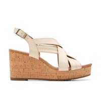 Clarks Sabina Sling Womens Cream Leather, 7.5
