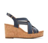 Clarks Women's Sabina Sling Sandal, Navy Nubuck, 6 UK