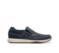 Clarks Sailview Step Loafer Navy Nubuck Boat Shoes,slip Ons In Blue Blue 6-Wide Fit