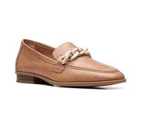 Clarks Sarafyna Iris Leather Shoes In Tan Standard Fit Size 3
