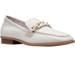 Clarks Sarafyna Iris Leather Shoes in White Standard Fit Size 5