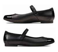 Clarks Scala Gem Youth Mary Jane Style Girls School Shoes Black Leather UK 5, 6