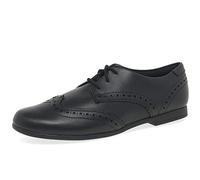 Clarks Scala Lace Youth Leather Shoes in Black Narrow Fit Size 3