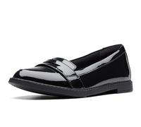 Clarks Scala Loafer Y Girls Senior School Shoes 7.5 Black Patent