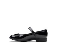 Clarks Scala Tap Girls School Shoes 10 UK Child X-Wide Black Patent