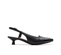 Clarks Scarlyt Rowan Black Leather Sling Back,heels Black 3-Standard Fit