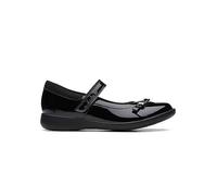 Clarks School Etch Trim Kids Black Patent Leather Shoes Black
