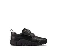 Clarks Scooter Speed Toddler Leather Shoes in Black Wide Fit Size 7½