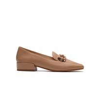 Clarks Women's Seren 30 Easy Praline Leather Loafers, Slip Ons in Beige | Size: 6.5-Standard Fit Clarks Beige 6.5-Standard Fit