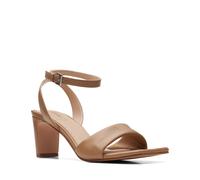 Clarks Seren 65 Strap 26171055 Womens Brown Leather Heeled Sandals Shoes