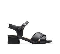Clarks Serina 35 Cross Leather Sandals In Black Size 5.5