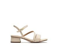 Clarks Women's Serina35 Strap Cream Leather Heeled Sandals | Size: 6-Standard Fit Clarks Cream 6-Standard Fit