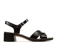 Clarks Sheer 35 Strap Leather Sandals In Black Standard Fit Size 4½