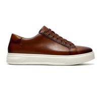Clarks Men's Goswell Tie Tan Leather Trainers, Lace Up in Brown | Size: 9/Standard Fit