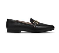 Clarks Womens Tamna Trim Black Leather Loafers,Slip Ons