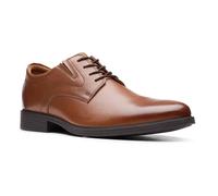 Clarks Men's Whiddon Plain Oxford Flat, Dark Tan Lea, 10 UK