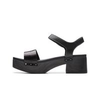 Clarks Sivanne Bay 26177367 Womens Black Leather Heeled Sandals Shoes