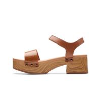 Clarks Sivanne Bay 26177369 Womens Brown Leather Heeled Sandals Shoes
