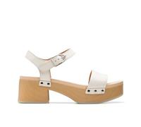 Clarks Sivanne Bay Platform Mid Heel Sandals - Ivory, Beige, Size 4, Women Beige