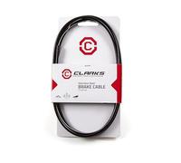Clarks Stainless Steel Brake Cable - 2m Black Universal Brake Wires with Standard Outer Casing for Mountain Bikes (MTB), Hybrid & Road Bikes