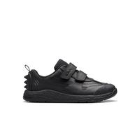 Boy's Clarks Juniors Steggy2 Pace Velrco School Shoes (Black) - Size: K2