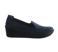 Clarks Step Rose Moon Womens Wedged Slip On Casual Smart Shoes UK 4.5 / EU 37.5 Navy