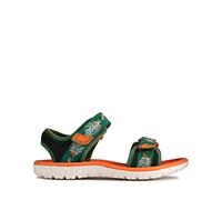 Clarks Surfing Tide Kid Textile Sandals In Green Combi Wide Fit Size 9½