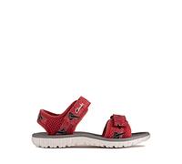Clarks Surfing Tide Kid Textile Sandals In Red Combi Wide Fit Size 7½
