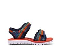 Clarks Surfing Tide T Navy Print Flat Sandals in Blue | Size: 4-Wide Fit Clarks Blue 4-Wide Fit