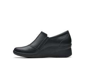 Clarks Suttyn Zip Womens Black Leather, 5