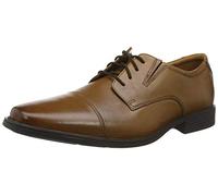 Clarks Tilden Cap men Oxford Flat, Dark Tan Lea, 6 UK (39.5 EU)