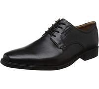Clarks Mens Tilden Plain, Black Leather, 8 UK Wide