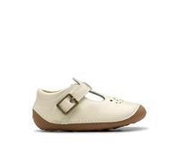 Clarks Tiny Skip Toddler Leather Shoes in White Patent Size 4