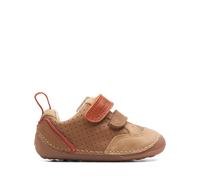 Clarks Tiny Sky Toddler Tan Combination Pre Walker, Trainers, Riptape in Brown | Size: 3.5-Wide Fit Clarks Brown 3.5-Wide Fit