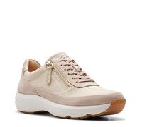 Clarks Women's Tivoli Zip Sneaker, Sand Combi, 4 UK