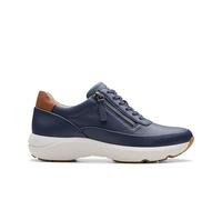 Clarks Tivoli Zip Leather Shoes in Navy Size 5