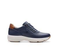 Clarks Women's 261766494 Sneaker, Navy Leather, 5.5 UK