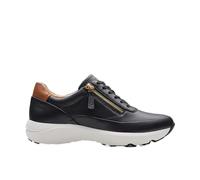 Clarks Women's 261766484 Sneaker, Black Leather, 3 UK
