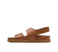 Clarks Men's Torford Strap Flat Sandal, Tan Leather, 7.5 UK