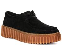 Clarks Torhill Bee Ribbed Lace Shoe Womens Trainer In Black Suede UK 3 - 8
