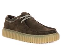 Clarks Torhill Lo Ribbed Outsole Suede Mens Casual Shoe In Olive UK 7 - 12
