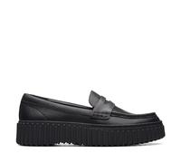 Clarks Torhill Penny Leather Shoes in Black Standard Fit Size 4.5