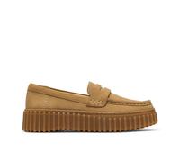 Clarks Women's Torhill Penny Warm Sand Suede Loafers, Slip Ons, Torhill in Beige | Size: 5/Standard Fit