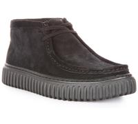 Clarks Torhill Ribbed Outsole Soft Lace Up Boot Black Suede Mens UK 6 - 12