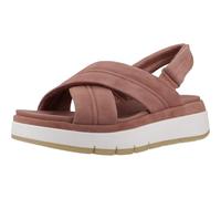 Clarks for woman. 26181471 Tuscan Cross leather sandals pink (41.5), 3 to 5 cm, Suede, Velcro, Casual