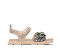Clarks Twixie Flora Kid Neutral Flat Sandals, Two Part Sandals in Rose Gold | Size: 8-Standard Fit Clarks Rose Gold 8-Standard Fit