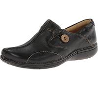 Clarks Womens Un Loop Loafers, Black Leather, 5.5 UK