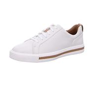 Clarks Un Maui Lace Leather Shoes in White Standard Fit Size 9