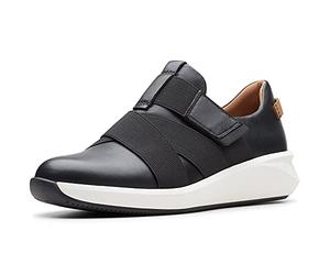 Clarks Un Rio Strap Leather Shoes In Black Standard Fit Size 4½